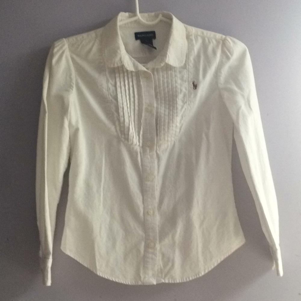 Ralph Lauren white polo button down shirt